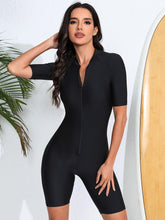 Load image into Gallery viewer, High-Stretch Color-Block One-Piece Swimsuit: Durable, Zippered, Sporty Style for Surf and Swim - Shop &amp; Buy
