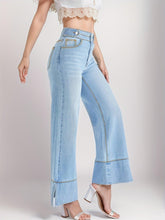 Load image into Gallery viewer, High Waist Casual Baggy Jeans, Double Button High Stretch Wide Legs Jeans, Womens Denim Jeans &amp; Clothing - Shop &amp; Buy
