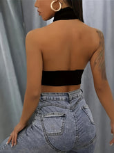 Load image into Gallery viewer, Hollow Out Cross Halter Top, Y2K Backless Crop Top For Summer, Women Clothing - Shop &amp; Buy
