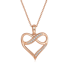 Load image into Gallery viewer, Infinity Heart Necklace Moissanite Pendant Necklace in 925 Sterling Silver Wedding Jewelry Gift For Her - Shop &amp; Buy

