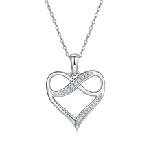 Load image into Gallery viewer, Infinity Heart Necklace Moissanite Pendant Necklace in 925 Sterling Silver Wedding Jewelry Gift For Her - Shop &amp; Buy
