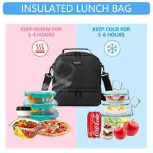 Load image into Gallery viewer, Insulated Lunch Bag Double Compartments Lunch Box Small Cooler for Men Women - Shop &amp; Buy
