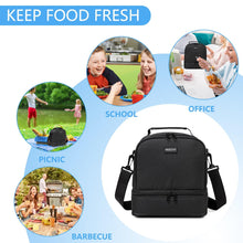 Load image into Gallery viewer, Insulated Lunch Bag Double Compartments Lunch Box Small Cooler for Men Women - Shop &amp; Buy
