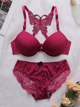 Load image into Gallery viewer, Intimate Lace Lingerie Set - Seductive Plunge Bra with Front Buckle &amp; Scallop Trim Panties - Shop &amp; Buy
