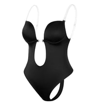 Load image into Gallery viewer, Invisible Shaper Bra Sexy Bodysuit Corset Backless Deep V-Neck U Plunge Thong Waist Trainer Clear Strap Padded Push Up Shapewear - Shop &amp; Buy
