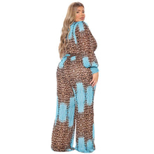 Load image into Gallery viewer, Jumpsuit Plus Size Clothing Fall Clothes for Women V Neck Leopard Print Wide Leg Elegant Fashion Outfit - Shop &amp; Buy
