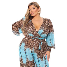 Load image into Gallery viewer, Jumpsuit Plus Size Clothing Fall Clothes for Women V Neck Leopard Print Wide Leg Elegant Fashion Outfit - Shop &amp; Buy
