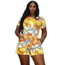 Load image into Gallery viewer, Jumpsuit Plus Size Women Clothing Tie Dye Round Neck Pockets Casual Playsuits New One Piece Outfit - Shop &amp; Buy
