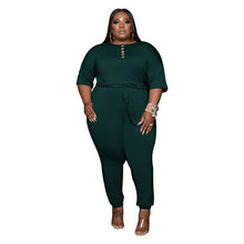 Load image into Gallery viewer, Jumpsuit Women Plus Size Clothing Summer Wholesale Bodysuit Solid Elastic Waist Lace Up One Piece Outfit - Shop &amp; Buy
