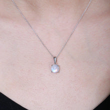 Load image into Gallery viewer, June Birthstone 925 Sterling Silver Round 9mm Milky Blue Moonstone Solitaire Pendant Necklace Gift For Her - Shop &amp; Buy
