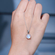 Load image into Gallery viewer, June Birthstone 925 Sterling Silver Round 9mm Milky Blue Moonstone Solitaire Pendant Necklace Gift For Her - Shop &amp; Buy

