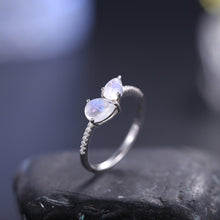 Load image into Gallery viewer, June Birthstone Dainty Ring Rainbow Moonstone Promise Rings 925 Sterling Silver Engagement Ring Gift For Her - Shop &amp; Buy
