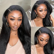 Load image into Gallery viewer, Kinky Straight 4C Edges Wig Human Hair 13x4 Lace Front Human Hair Wigs Yaki Straight Lace Front Wig For Women Brazilian Remy Human Hair - Shop &amp; Buy
