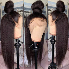 Load image into Gallery viewer, Kinky Straight Wig 13x4 Lace Front Human Hair Wigs Yaki Straight Wig Pre Plucked Peruvian Lace Frontal Human Hair Wigs - Shop &amp; Buy
