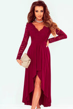 Load image into Gallery viewer, Lace High-Low V-Neck Dress - Shop &amp; Buy