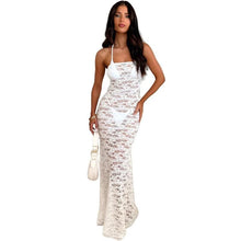 Load image into Gallery viewer, Lace See Through Maxi Dress Strapless Off Shoulder Summer Spring Women Clubwear Sexy Party Body-Shaping - Shop &amp; Buy
