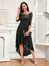Load image into Gallery viewer, Lace Stitching Off Shoulder Dress, Elegant Half Sleeve High-low Hem Dress For Party &amp; Banquet - Shop &amp; Buy
