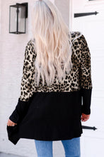 Load image into Gallery viewer, Leopard Color Block Open Front Longline Top - Shop &amp; Buy
