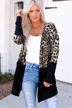 Load image into Gallery viewer, Leopard Color Block Open Front Longline Top - Shop &amp; Buy
