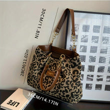 Load image into Gallery viewer, Leopard Pattern Tote Bag, Vintage Canvas Shoulder Bag, Fashion Handbag For School Work Shopping - Shop &amp; Buy
