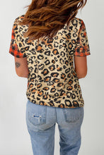 Load image into Gallery viewer, Leopard Plaid Floral Tee Shirt - Shop &amp; Buy

