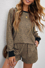 Load image into Gallery viewer, Leopard Print Cutout Top and Shorts Lounge Set - Shop &amp; Buy