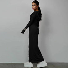 Load image into Gallery viewer, Lounge Wear Solid Hoodie Long Dress for Women Sexy Wrap V Neck Ruched Slim Maxi Dresses Fall Streetwear - Shop &amp; Buy

