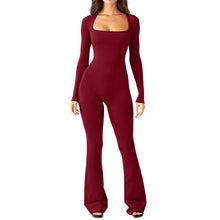 Load image into Gallery viewer, Lounge Wear Sporty Girdle Waist Jumpsuit for Women Sexy Square Neck Long Sleeve Buttock Lifting Skinny Romper One-piece Fall - Shop &amp; Buy
