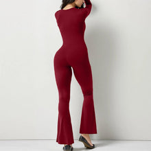 Load image into Gallery viewer, Lounge Wear Sporty Girdle Waist Jumpsuit for Women Sexy Square Neck Long Sleeve Buttock Lifting Skinny Romper One-piece Fall - Shop &amp; Buy
