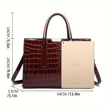 Load image into Gallery viewer, Luxurious Crocodile Embossed Tote Bag for Women - Chic Double Handle Design - Shop &amp; Buy
