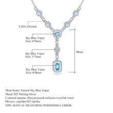 Load image into Gallery viewer, Luxury 3.77Ct Natural Sky Blue Topaz Gemstone 925 Sterling Silver Pendant Necklace for Women Wedding Fine Jewelry - Shop &amp; Buy
