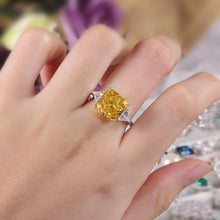 Load image into Gallery viewer, Luxury Diamond-fire CZ- Fancy Vivid Yellow Engagement Rings 925 Sterling Silver Handmade Statement Ring - Shop &amp; Buy
