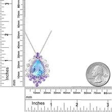 Load image into Gallery viewer, Luxury Natural Sky Blue Topaz Statement Pendant Necklace in 925 Sterling Silver Bridal Jewelry Gift For Her - Shop &amp; Buy