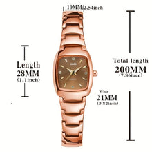 Load image into Gallery viewer, Luxury Rhinestone Womens Watch - Quartz Tonneau Design - Analog Pointer Display - Waterproof Wristwatch for Style and Elegance - Shop &amp; Buy
