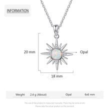 Load image into Gallery viewer, Luxury Silver Color Sun Pendant Necklace White Fire Opal Necklace Zircon Women Neck Chain Necklaces Fashion Jewelry for Women - Shop &amp; Buy
