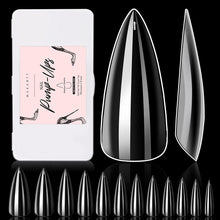 Load image into Gallery viewer, Makartt 500Pcs Soft Gel Full Cover Tips, Soak Off Nail Extensions Kit Clear Medium Stiletto Nail Tips for Acrylic Nails - Shop &amp; Buy