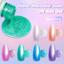 Load image into Gallery viewer, Makartt Gel Nail Polish Set Glitter Pearl Gel Nail Polish Kit 6 Colors Rainbow Nail Polish 8ml Pink Blue Sliver Mermaid Soak Off - Shop &amp; Buy
