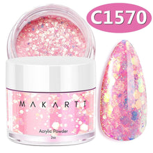 Load image into Gallery viewer, Makartt Glitter Acrylic Powder 2Oz DIY Nail Art For Beginner For Nail Extension Carving Salon At Home No Nail Lamp Needed - Shop &amp; Buy