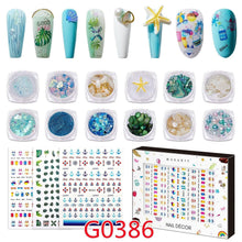 Load image into Gallery viewer, Makartt Nail Decoration Set 12 Boxes Nail Jewels Sequins Nail Glitters with 3 Sheets Nail Foil Prints Stickers DIY Acrylic Nail - Shop &amp; Buy