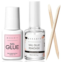 Load image into Gallery viewer, Makartt Nail Glue with Glue Remover Kit, Super Strong Nail Glue 7ML for Acrylic Nails Press On Nails,10ML Glue Off Fake Nails - Shop &amp; Buy