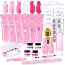 Load image into Gallery viewer, Makartt Pink Poly Nail Gel Kit, Nail Extension Gel Builder Gel Kit Nail Enhancement Gel With Slip Solution &amp; Led Uv Nail Lamp - Shop &amp; Buy