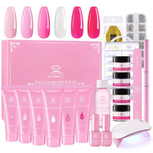 Load image into Gallery viewer, Makartt Pink Poly Nail Gel Kit, Nail Extension Gel Builder Gel Kit Nail Enhancement Gel With Slip Solution &amp; Led Uv Nail Lamp - Shop &amp; Buy
