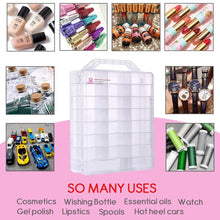 Load image into Gallery viewer, MAKARTT Universal Clear Nail Polish Organizer Holder for 48 Bottles with Adjustable Compartments Nail Polish Case - Shop &amp; Buy
