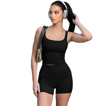 Load image into Gallery viewer, Matching Suit Spring Summer Women Sexy Bra Top Camisole Tank Shorts Solid Y2K Club Vocation Set Streetwear - Shop &amp; Buy
