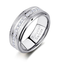 Load image into Gallery viewer, Men Promise Wedding Band Tungsten Carbide Rings For Men Charm Eternity AAAAA Round Zircon Jewelry Size 7-13 - Shop &amp; Buy
