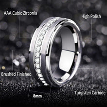 Load image into Gallery viewer, Men Promise Wedding Band Tungsten Carbide Rings For Men Charm Eternity AAAAA Round Zircon Jewelry Size 7-13 - Shop &amp; Buy
