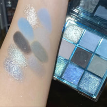 Load image into Gallery viewer, Mesmerizing Blue Sky 9-Color Eyeshadow Palette - Shimmer, Glitter &amp; Matte Finishes - Shop &amp; Buy
