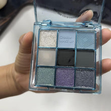 Load image into Gallery viewer, Mesmerizing Blue Sky 9-Color Eyeshadow Palette - Shimmer, Glitter &amp; Matte Finishes - Shop &amp; Buy
