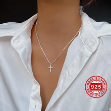 Load image into Gallery viewer, Mini Cross 925 Silver Necklace Elegant Luxury Neck Chain Accessory Elegant Neck Chain - Shop &amp; Buy

