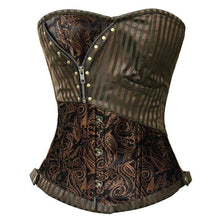 Load image into Gallery viewer, Miss Moly Steampunk Corset Gothic Bustiers Boned Zipper Brown Top Woman Tummy Slimming Sheath Modeling Shapewear - Shop &amp; Buy
